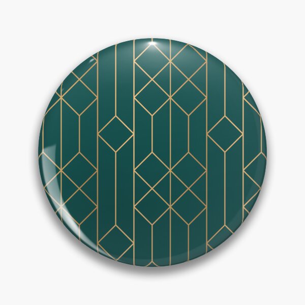 Item preview, Emerald Green Gold Modern Geometric Pattern designed and sold by Vic Torys ☆.