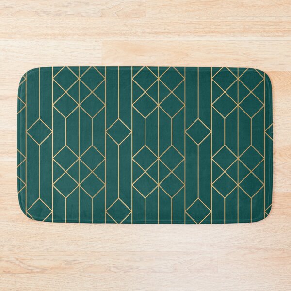 Item preview, Emerald Green Gold Modern Geometric Pattern designed and sold by Vic Torys ☆.