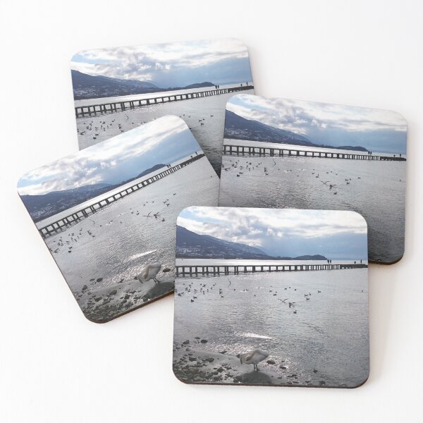 Item preview, Lleno de pájaros en invierno en el lago Ohrid designed and sold by Dreammkd.