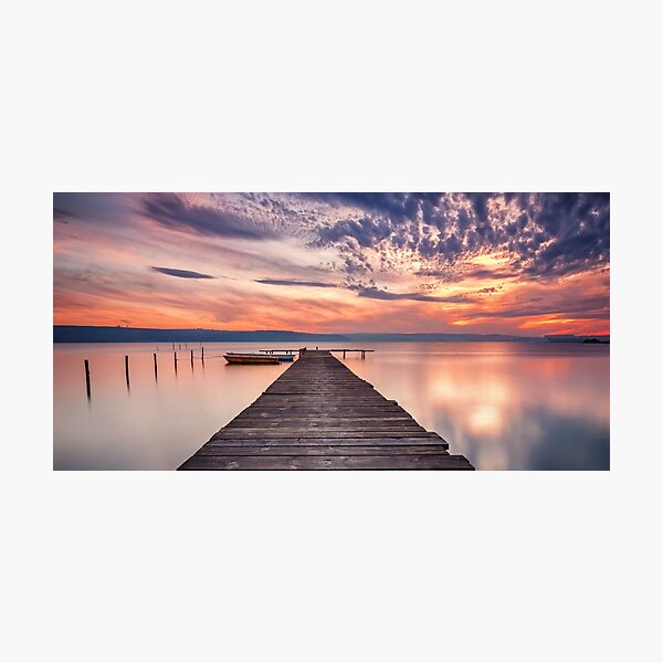 Item preview, Panoramic,sunset dock,cottage dock,Sunrise dock,dock sunrise,sunrise dock scene,metal photo prints,picture on metal,metal art prints,metal picture prints designed and sold by eyesight4vision.