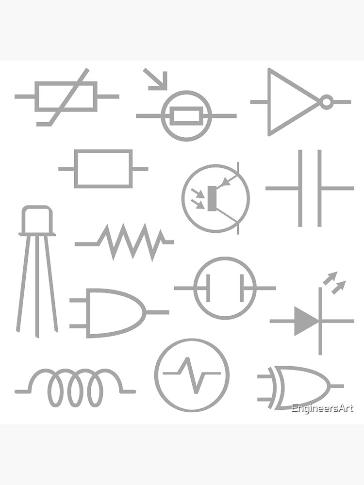 "Electronic components symbols" Poster for Sale by EngineersArt Redbubble