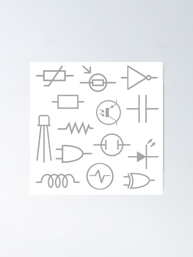"Electronic components symbols" Poster for Sale by EngineersArt Redbubble