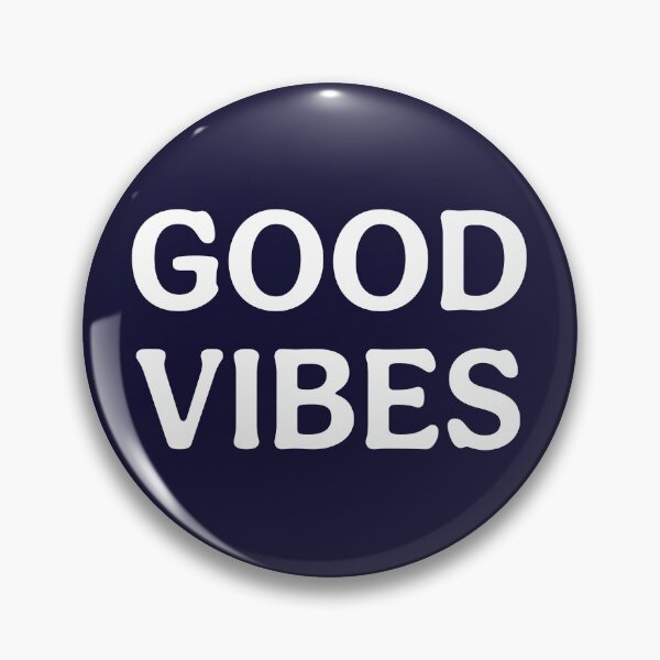Item preview, Good Vibes (White Dark Blue) Optimistic Statement Print designed and sold by ToluaPrints.