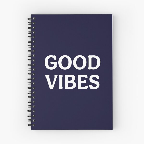 Item preview, Good Vibes (White Dark Blue) Optimistic Statement Print designed and sold by ToluaPrints.