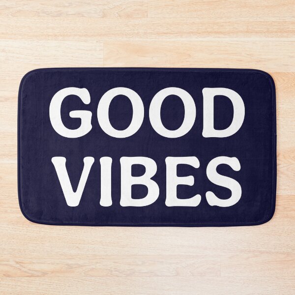 Item preview, Good Vibes (White Dark Blue) Optimistic Statement Print designed and sold by ToluaPrints.