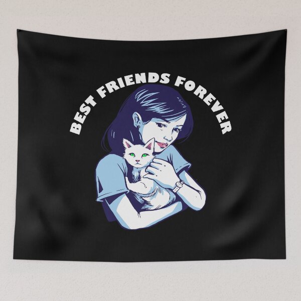Item preview, best friends forever cat gift idea cute cat for cat lovers designed and sold by ReneMM.