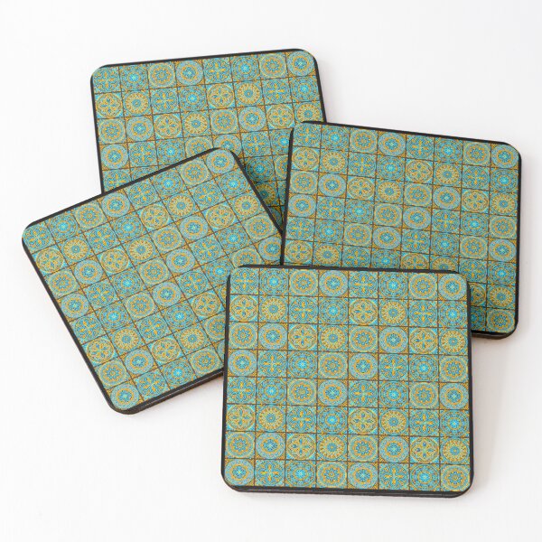 Item preview, Shades of Blue, yellow and green Moroccan Tiled Pattern- Moroccan Decor designed and sold by AppareIIndustry.