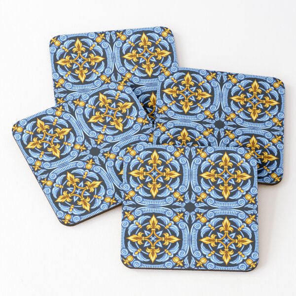 Item preview, Blue ad Yellow Moroccan Art Tiled Pattern - Moroccan Decor designed and sold by AppareIIndustry.