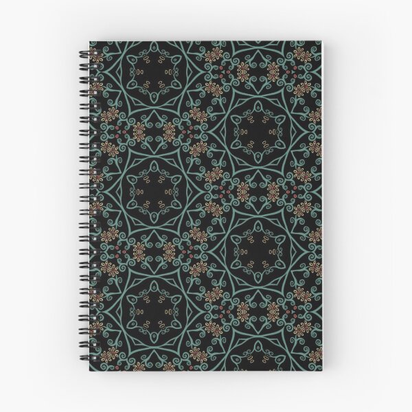 Item preview, Painted Flower Star Tile Pattern Design on Black designed and sold by Peter Hertzberg.