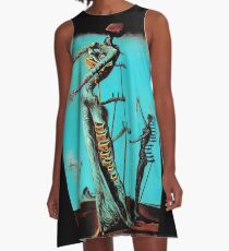 Salvador Dali Burning Giraffe Surreal Famous Painters A-Line Dress
