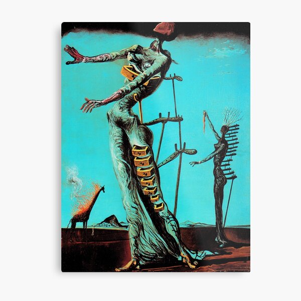 Salvador Dali Burning Giraffe Surreal Famous Painters Metal Print