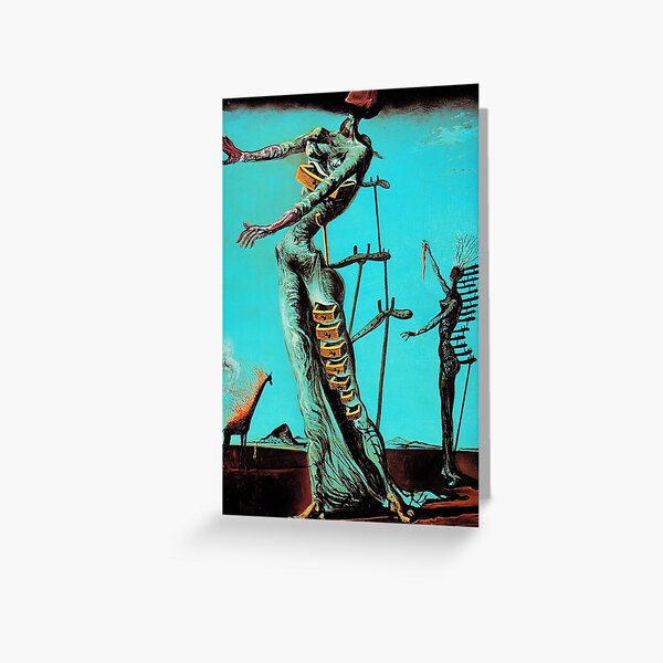 Salvador Dali Burning Giraffe Surrealista Pintores famosos Tarjetas de felicitación