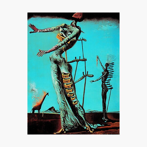 Salvador Dali Burning Giraffe Surreal Famous Painters Photographic Print