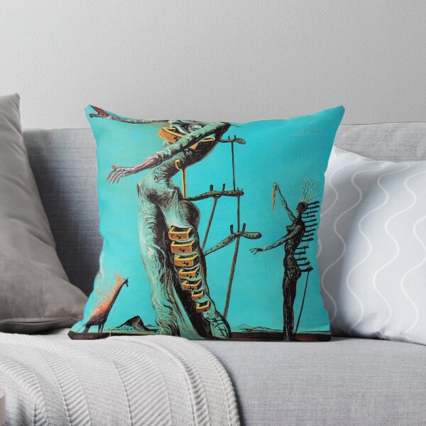Salvador Dali Burning Giraffe Surreal Famous Painters Throw Pillow