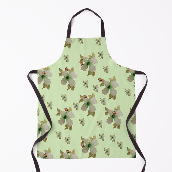 Item preview, Floral seamless pattern in watercolor with green and white flower and butterfly designed and sold by virtualedu.