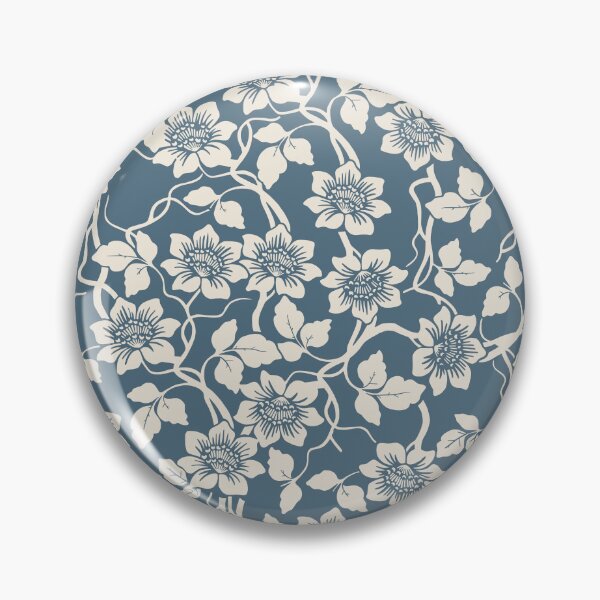 Item preview, Heritage Floral Pattern Avio Blue designed and sold by nouveaudecor.