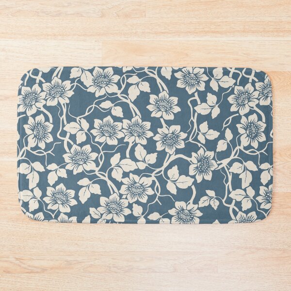 Item preview, Heritage Floral Pattern Avio Blue designed and sold by nouveaudecor.