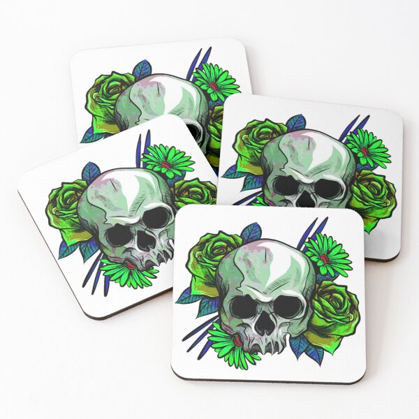 Item preview, Skull and flowers designed and sold by Quotes-and-plus.