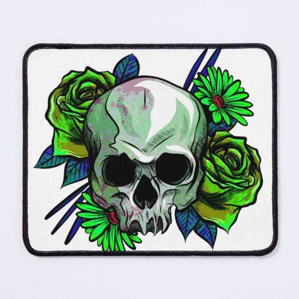 Item preview, Skull and flowers designed and sold by Quotes-and-plus.
