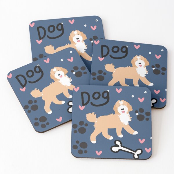 Item preview, Cute Apricot and White Goldendoodle Dog designed and sold by Lulupainting.