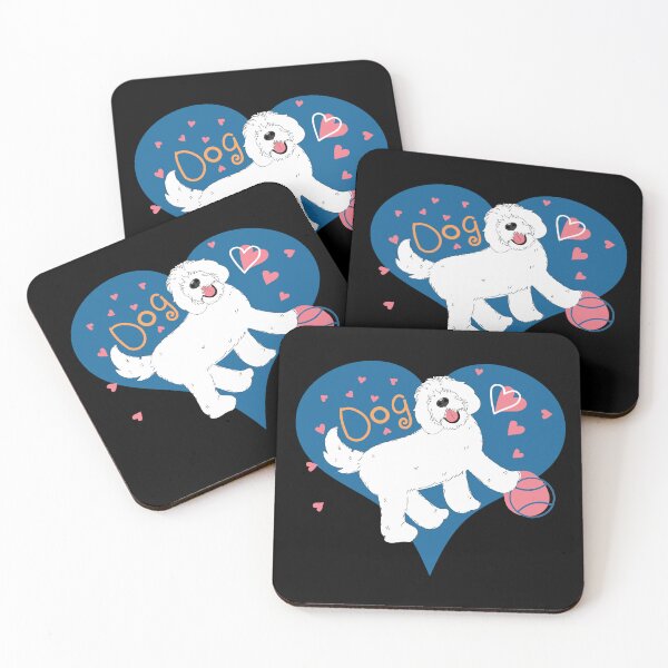 Item preview, Cute White Sheepadoodle Dog designed and sold by Lulupainting.