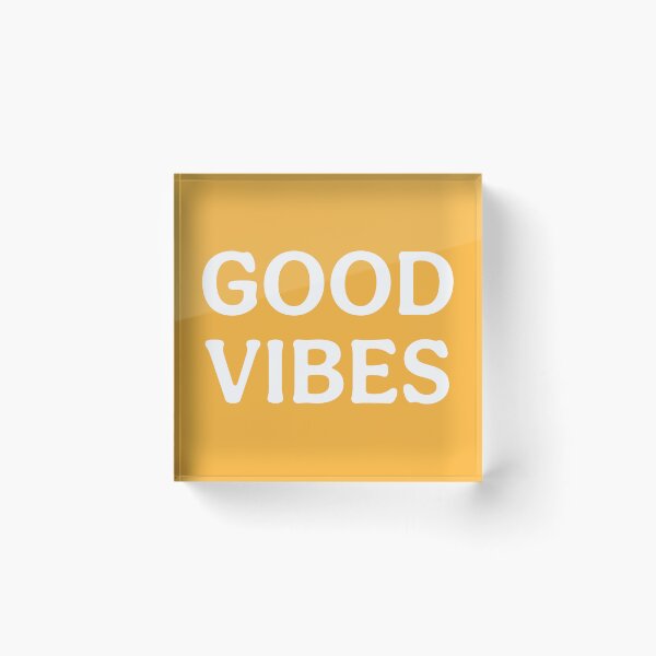 Item preview, Good Vibes (White Orange) Positive Slogan Print designed and sold by ToluaPrints.