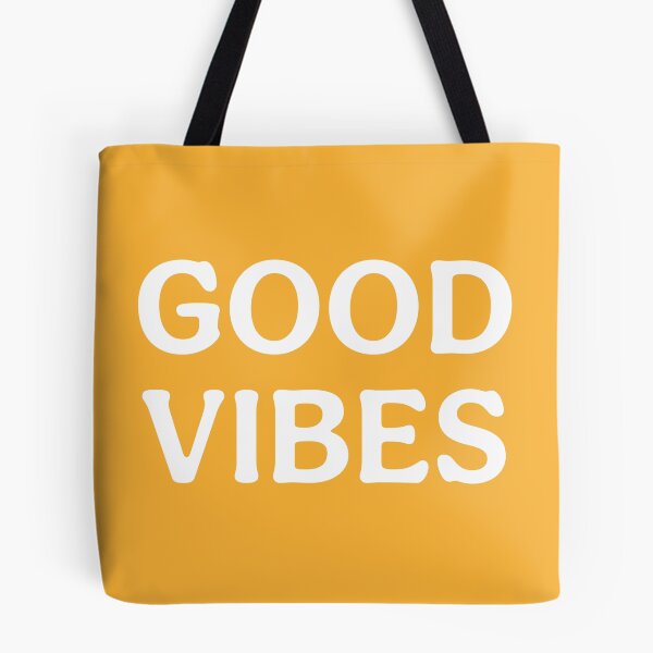 Item preview, Good Vibes (White Orange) Positive Slogan Print designed and sold by ToluaPrints.