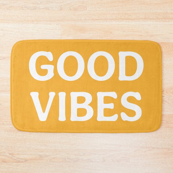 Item preview, Good Vibes (White Orange) Positive Slogan Print designed and sold by ToluaPrints.