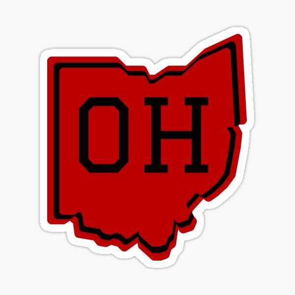 "State of Ohio Red" Sticker by krissy43231 Redbubble