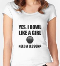Like A Girl Bowling Fitted Scoop T-Shirt