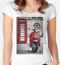 Italian Red Lambretta GP Scooter Women's Fitted Scoop T-Shirt