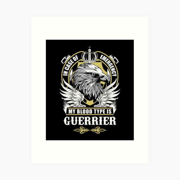 Aperçu de l'œuvre Guerrier Name T Shirt - En cas d'urgence, mon groupe sanguin est Guerrier Gift Item Tee créée et vendue par anthonyodo.