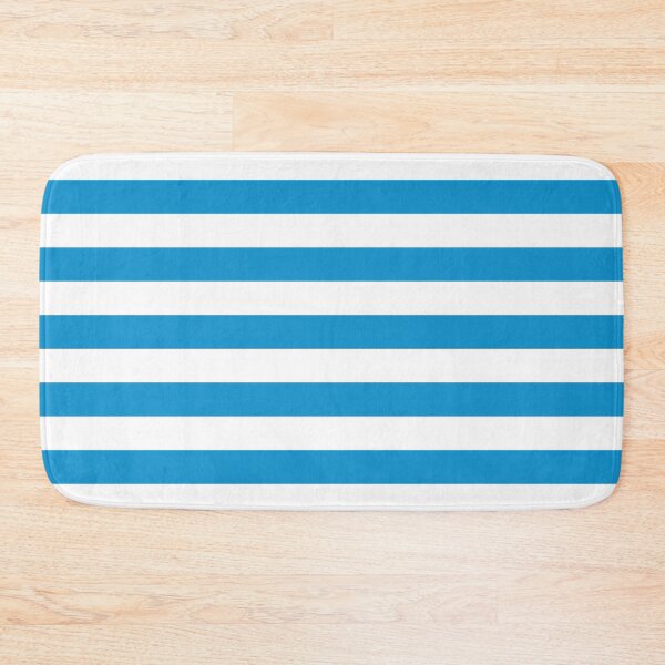 Item preview, Cerulean Blue White Horizontal Stripes designed and sold by BirdAtWork.