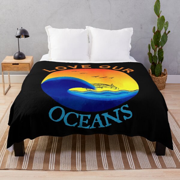 Item preview, Love Our Oceans, Sunset Wave and Flying Fish, World Oceans Day designed and sold by ACC .