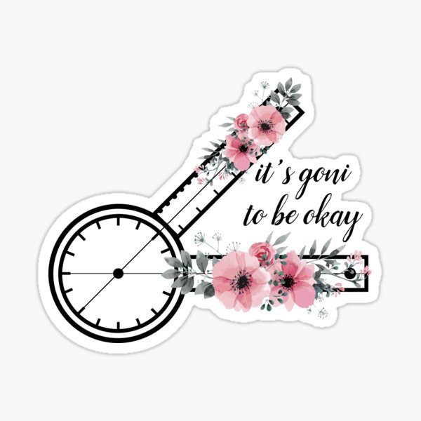 watercolor flower goniometer, floral it's goni tibia ok, funny physical therapy saying Sticker