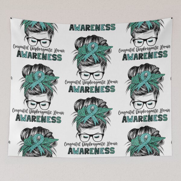 Item preview, CDH Congenital Diaphragmatic Hernia awareness messy hair bun designed and sold by DesignByMai.