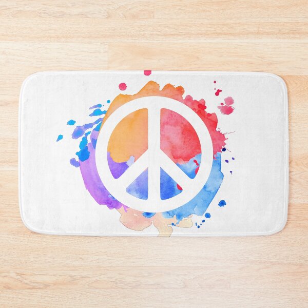 Item preview, Symbol of Peace with colorful paint splatter in the background designed and sold by Rhu Creations.