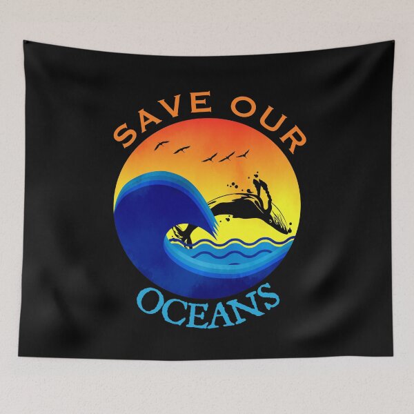 Item preview, Save Our Oceans, Sunset Wave and Whale, World Oceans Day  designed and sold by ACC .