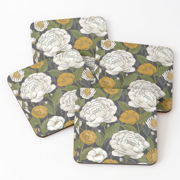 Item preview, Spring Garden - Gray + Gold designed and sold by latheandquill.
