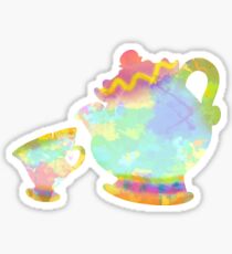 Cup and Teapot Inspired Silhouette Sticker
