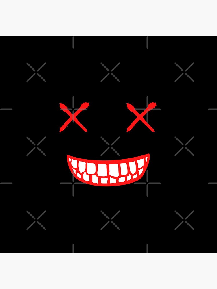 XX Smiley Embroidered Happy Face Emoji Red Gothic Smile | Pin