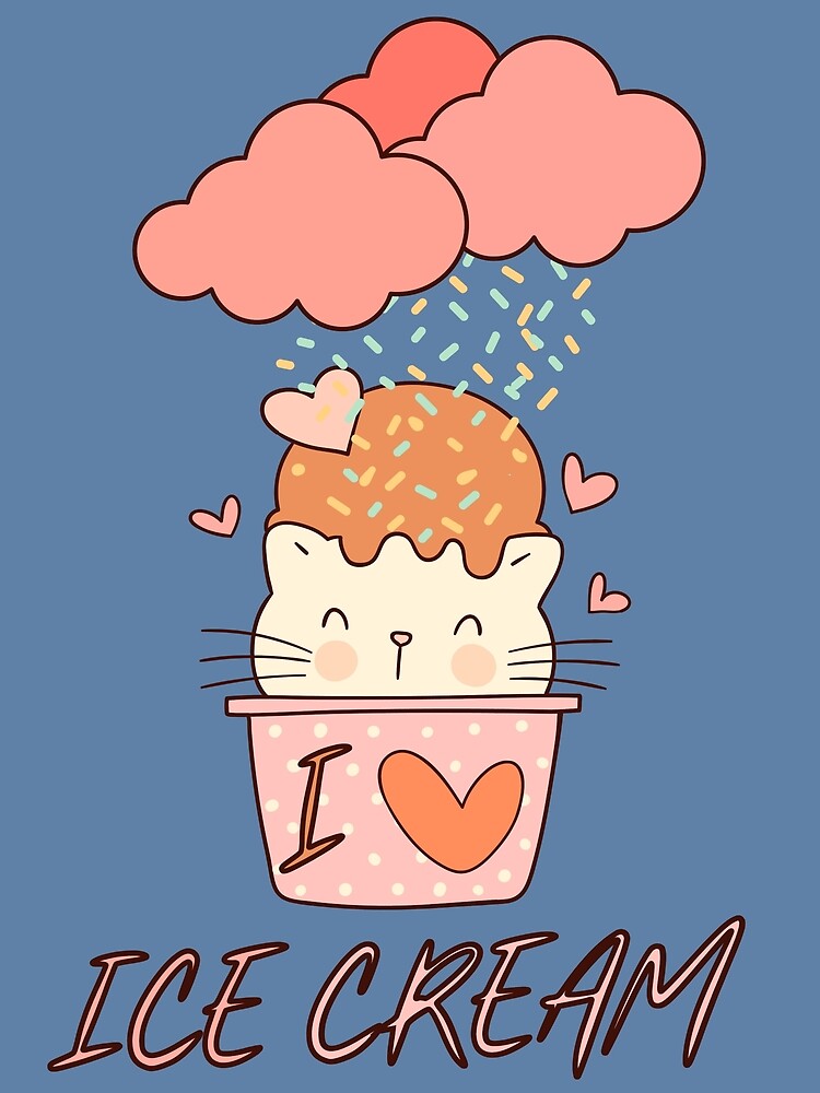 " I Love Ice Cream Katzen Eisbecher / Streuselregen / Ich liebe Eis ...