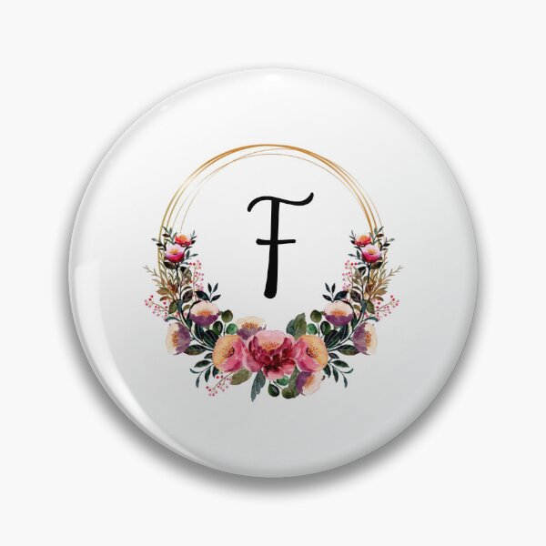 Item preview, Monogram with Pink Floral | Monogram Letter F designed and sold by JustSeasons.