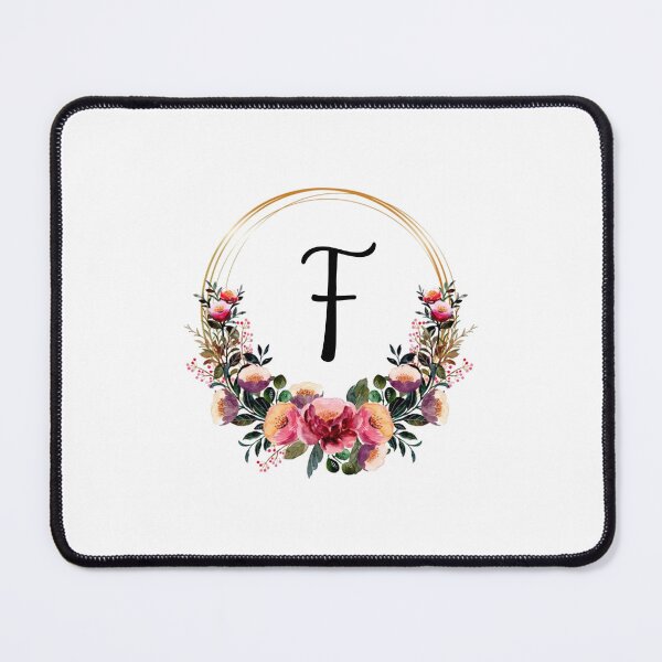 Item preview, Monogram with Pink Floral | Monogram Letter F designed and sold by JustSeasons.
