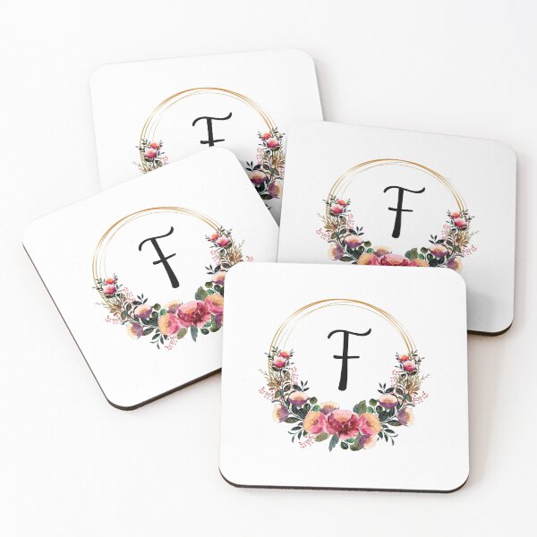 Item preview, Monogram with Pink Floral | Monogram Letter F designed and sold by JustSeasons.