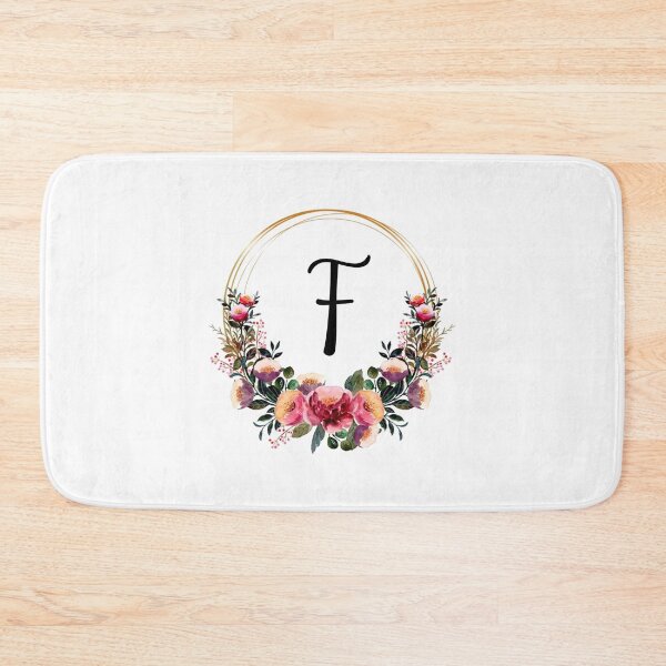 Item preview, Monogram with Pink Floral | Monogram Letter F designed and sold by JustSeasons.