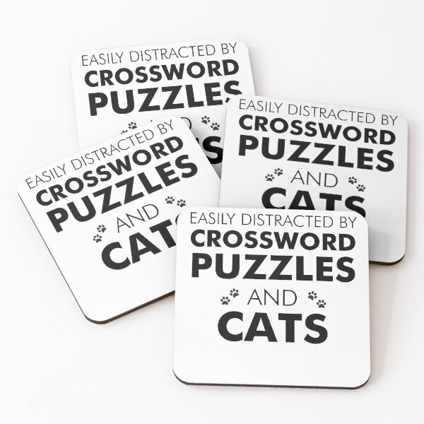 Item preview, Easily Distracted By Crossword Puzzles And Cats  designed and sold by ArT-uro.