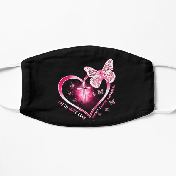 Faith Hope Love - Breast Cancer Awareness Flat Mask