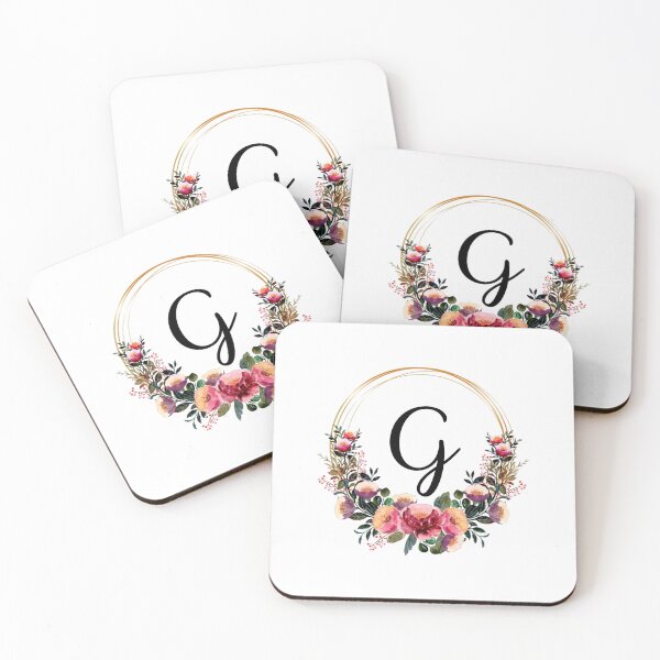 Item preview, Monogram with Pink Floral | Monogram Letter G designed and sold by JustSeasons.