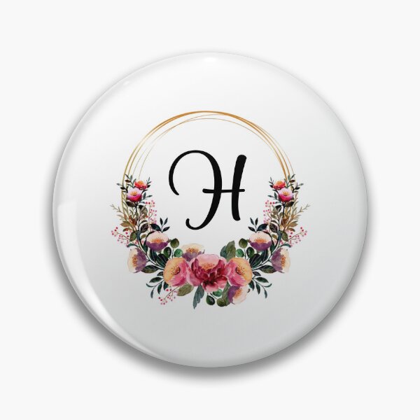 Artikelvorschau, Monogramm mit rosa Blumen | Monogrammbuchstabe H entworfen und verkauft von JustSeasons.